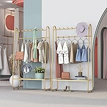 TIEOU Fashion Clothes Rack Heavy Duty, Gold Clothing Rack for Hanging Clothes, Modern Style Clothing | Amazon (US)