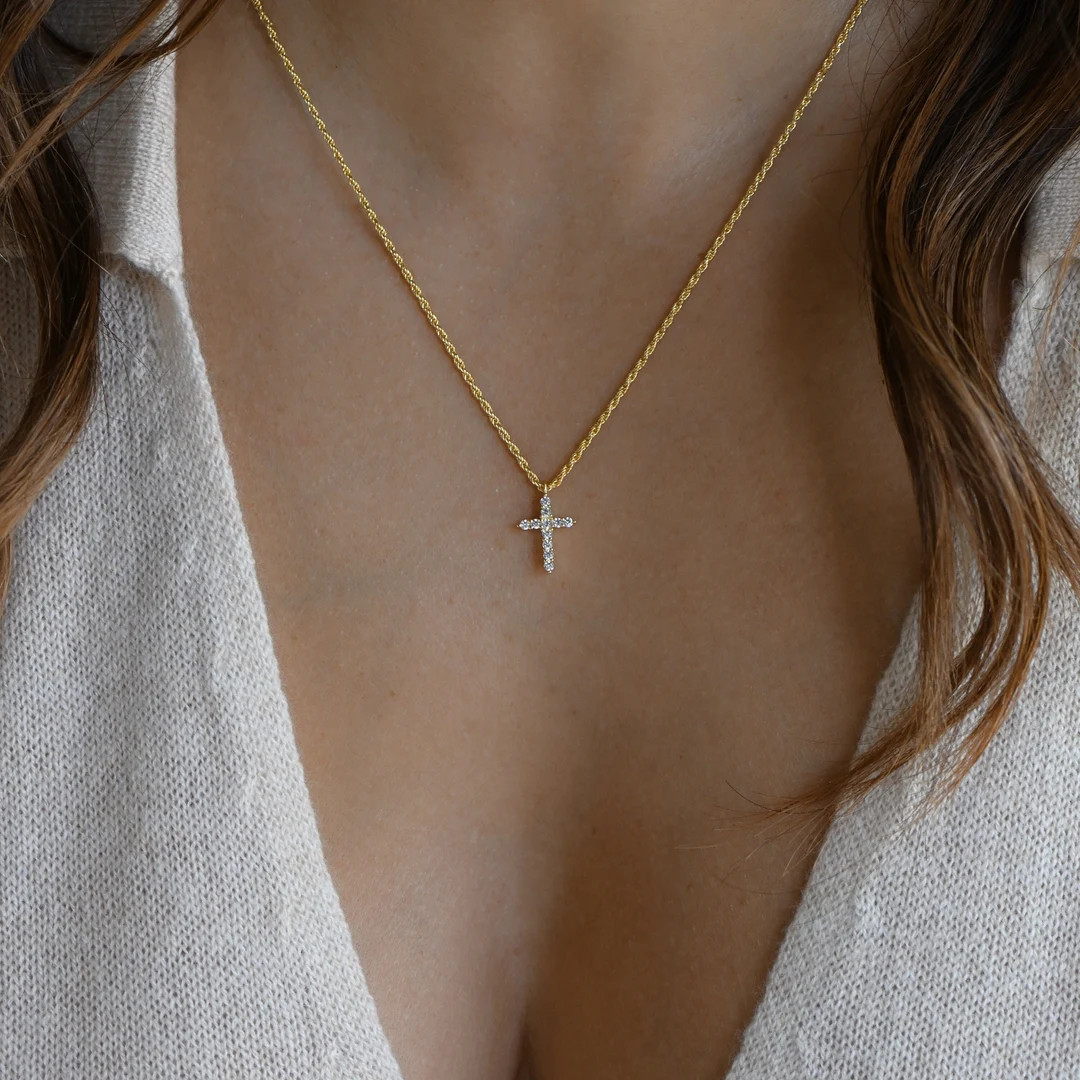 Cross Necklace, Cross Pendant, Gold Cross Necklace, Dainty Cross Necklace, Religious Necklace, Gi... | Etsy (US)