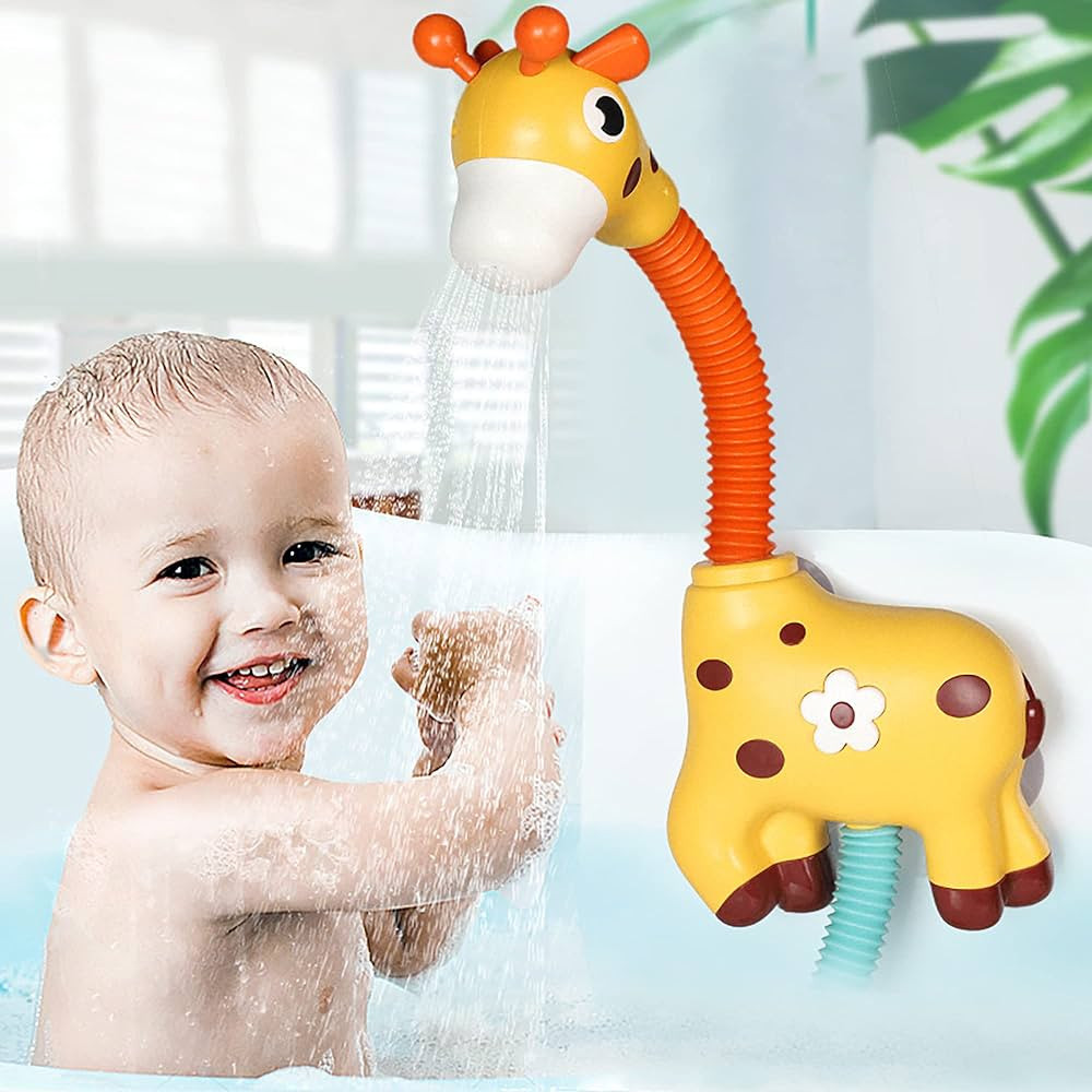 Giraffe Baby Bath Toys, Automatic Sprinkler Suction Bath Toy for Toddlers 1-3, Bathtub Toys Water... | Amazon (US)
