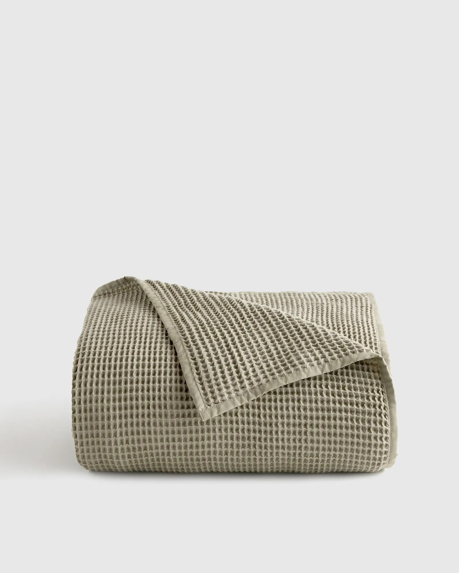 Organic Waffle Bed Blanket in Dried Sage | Quince