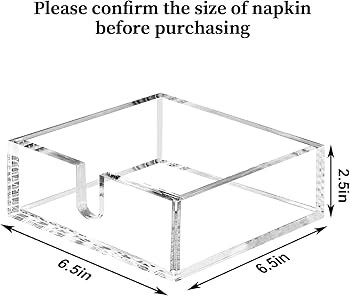 Napkin Holder for Table, Clear Napkin Holders for paper napkins, Acrylic Flat Napkins Holder for ... | Amazon (US)