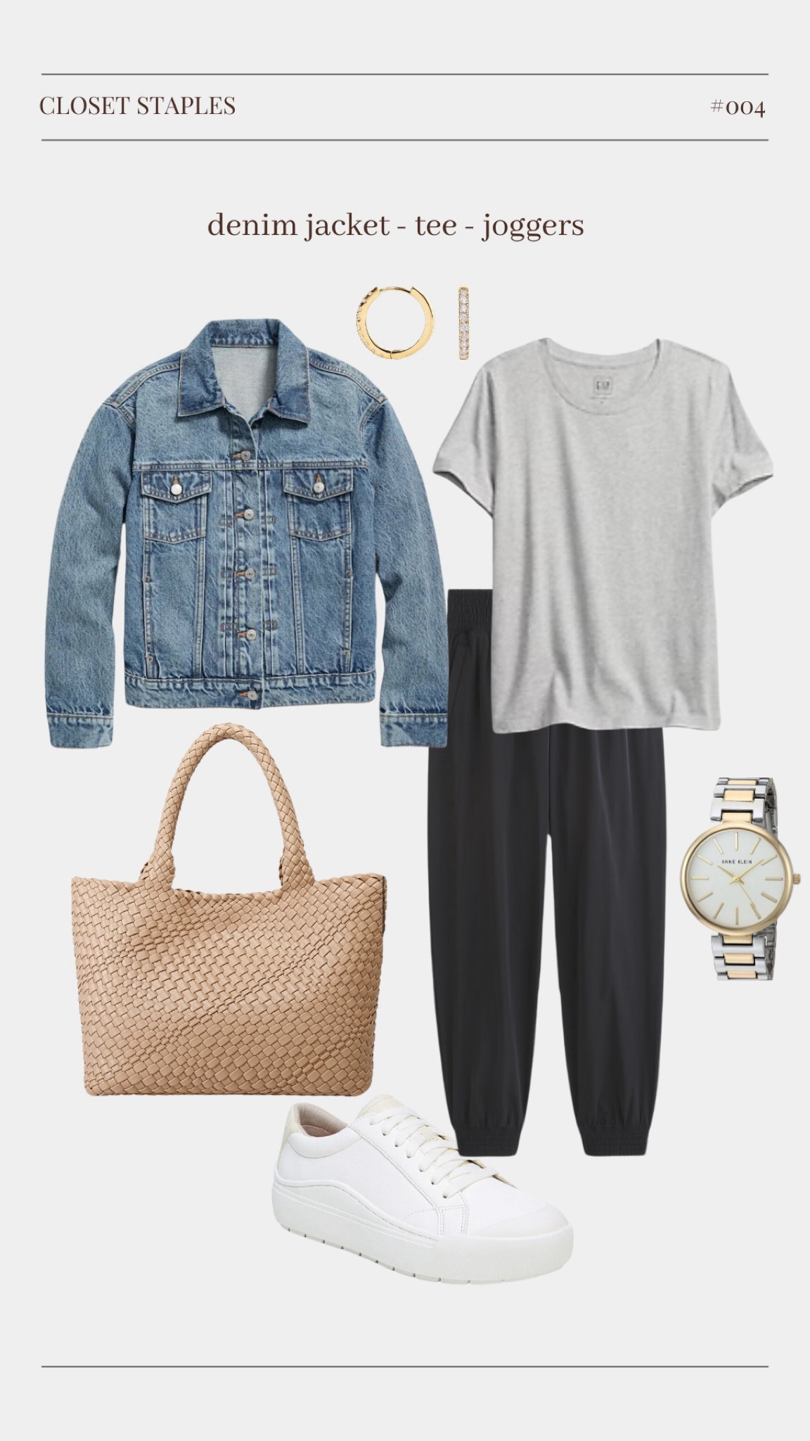 denim jacket + tee + joggers 

#LTKfindsunder50 #LTKstyletip