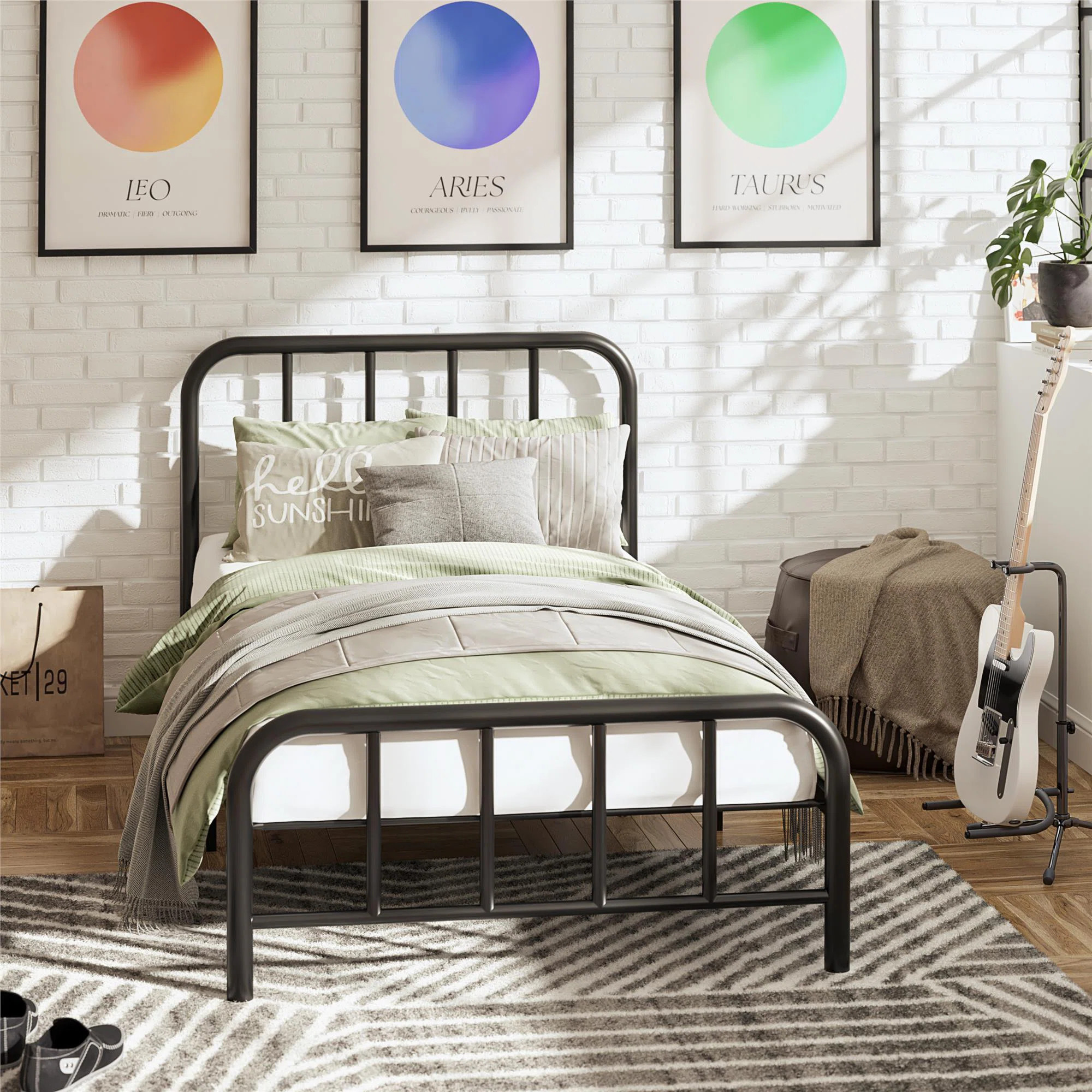 Ebern Designs Wojcik Twin Metal Bed Frame with Headboard | Wayfair | Wayfair North America