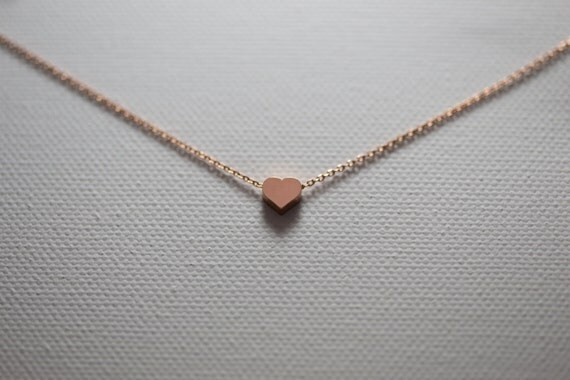 Dainty rose gold heart necklace//Minimalist//Simple//Dainty//Everyday//RG004 | Etsy AU