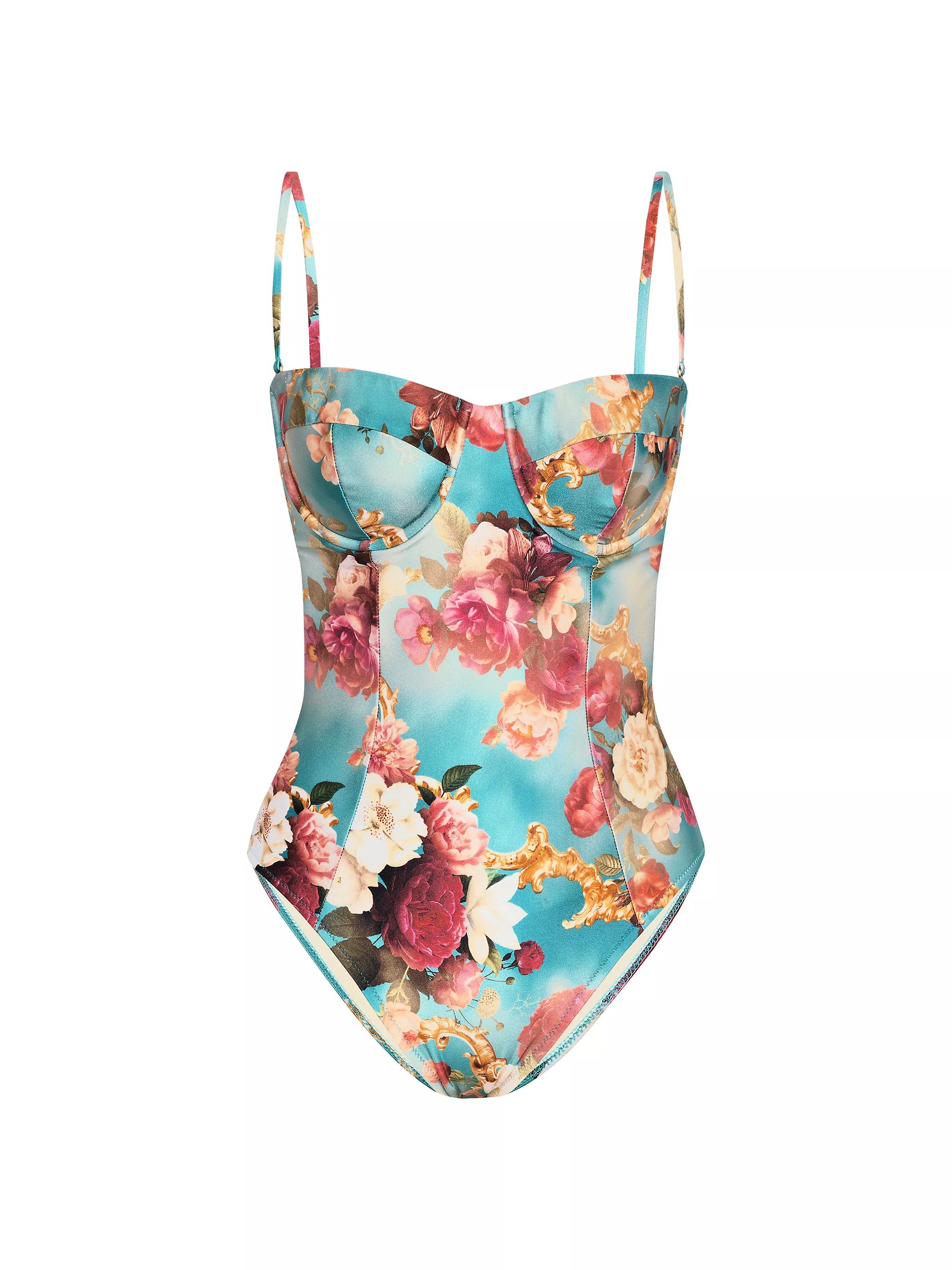 Rococo Roses Amie Roses Underwire One-Piece Swimsuit | Saks Fifth Avenue