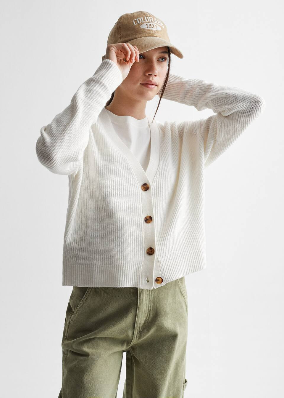 Ribbed knit cardigan -  Teenage girl | Mango Teen USA | MANGO (US)