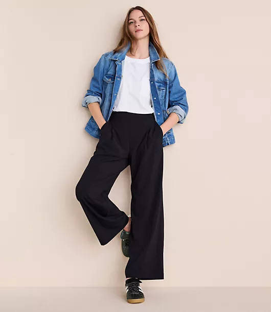 Loft Lou & Grey Wanderweave Wide Leg Trousers | LOFT