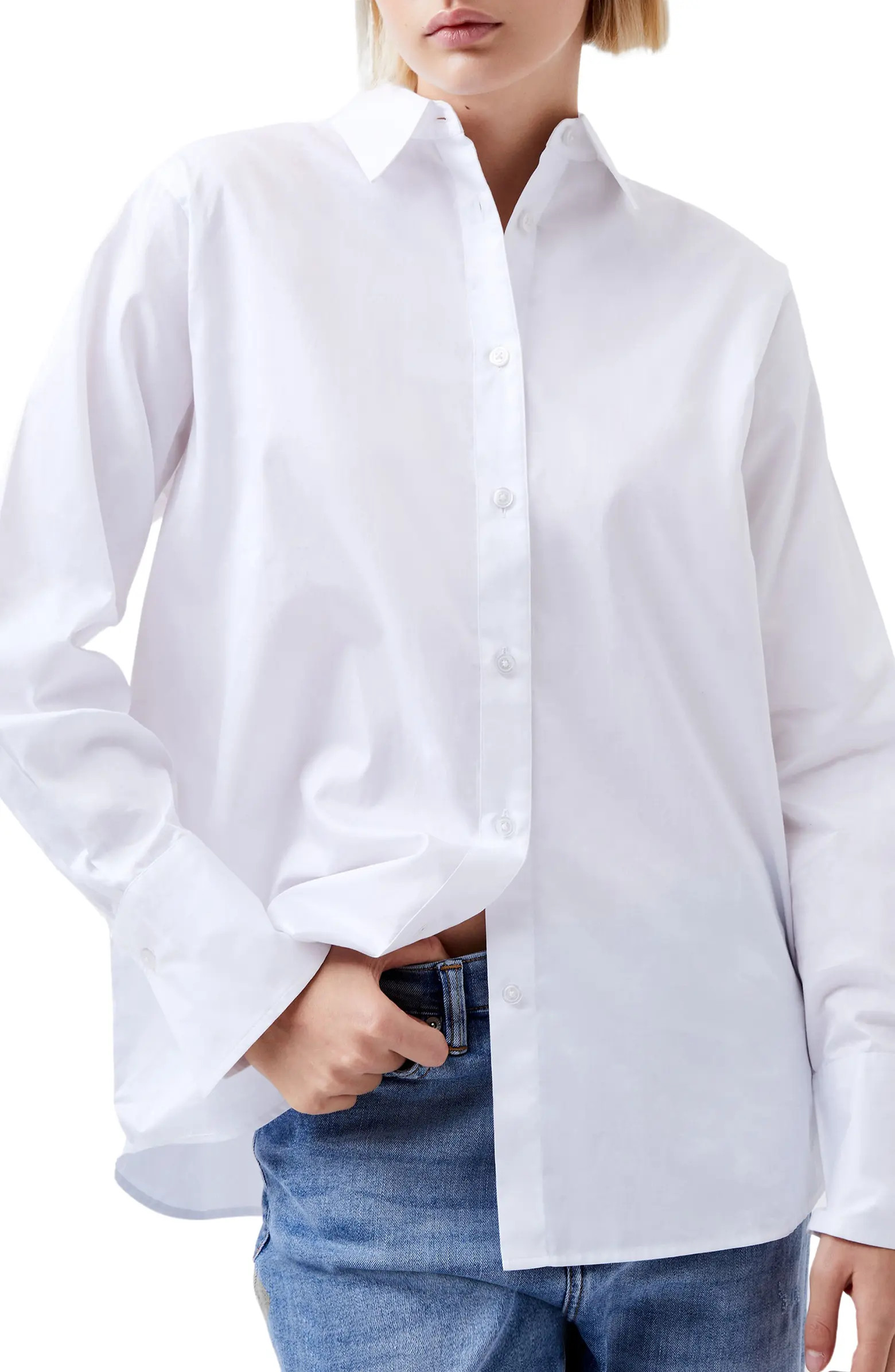 French Connection Alexis Cotton Poplin Button-Up Shirt | Nordstrom | Nordstrom