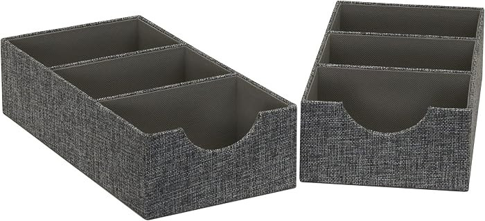 Household Essentials Organizer Tray Accessory in Fabric\u2011Covered Sturdy Drawer Organizer with... | Amazon (US)