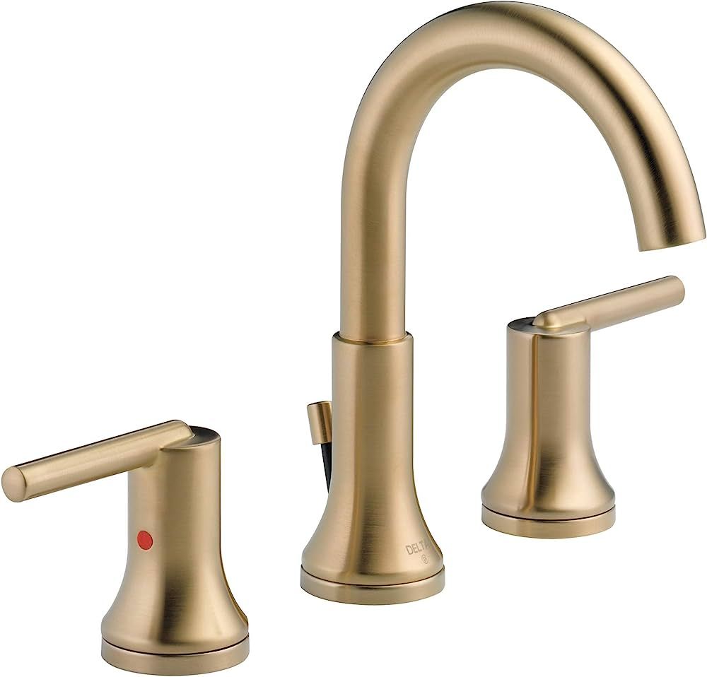Delta Faucet Trinsic Widespread Bathroom Faucet 3 Hole, Gold Bathroom Faucet, Diamond Seal Techno... | Amazon (US)