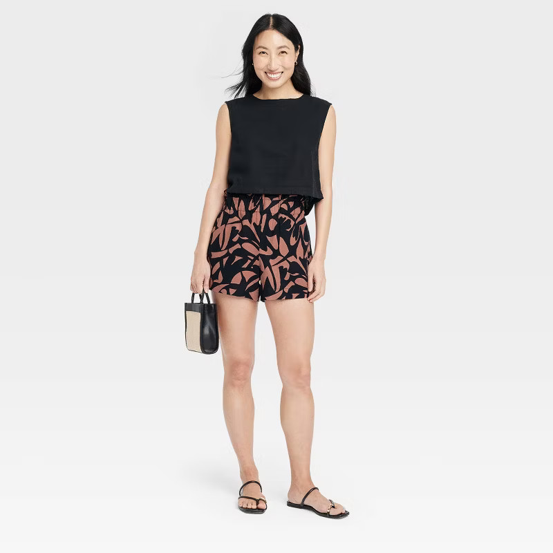 Women's High-Rise Linen Pull-On Shorts - A New Day™ | Target