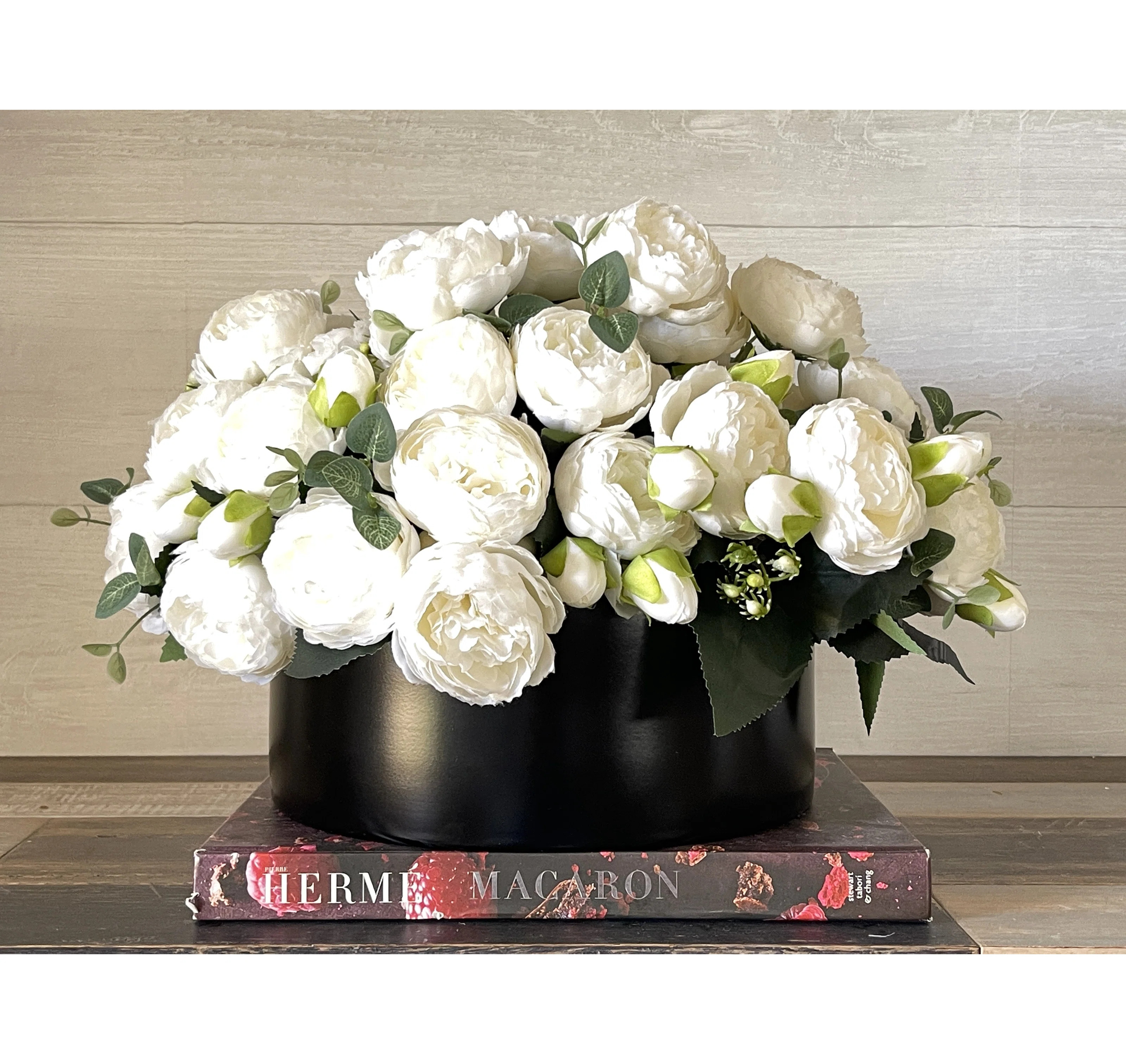 Rose Peony Arrangement, Artificial Faux Floral Centerpiece | Wayfair North America