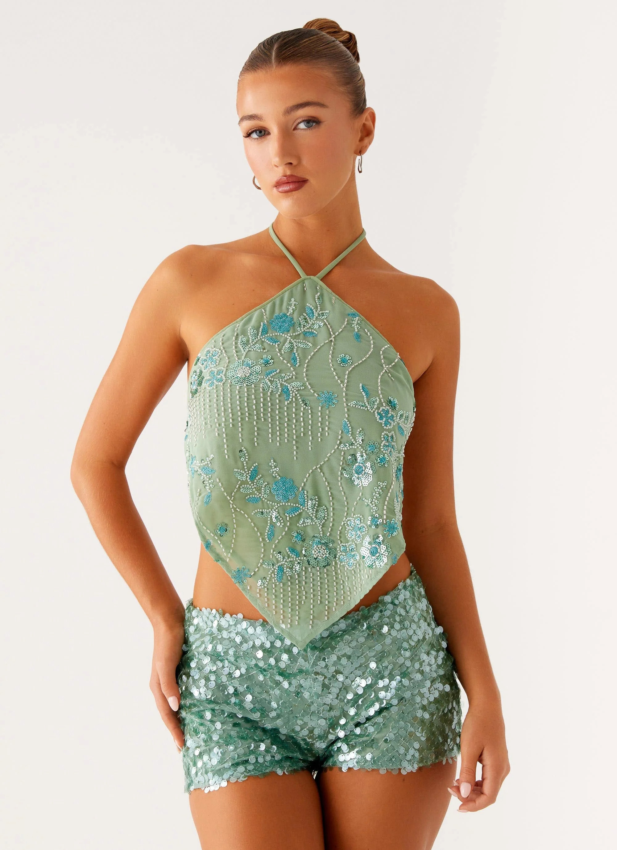Jonti Halterneck Top - Mint | Peppermayo (Global)