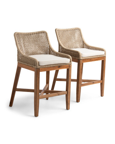 2pk Rope Tight Grid Weave Counter Stools | TJ Maxx