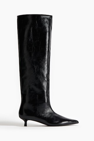H & M - Bottes en cuir avec talon kitten heel - Noir | H&M (FR, IT, ES, PT, BE)