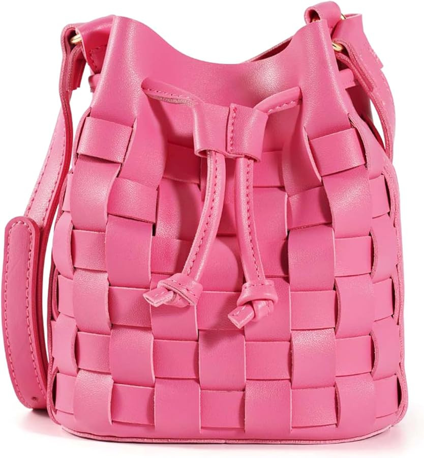 TIJN Tote Bag for Women, Mini Bucket Crossbody Top-Handle Vegan Leather Small Sized Retro Handbag... | Amazon (US)