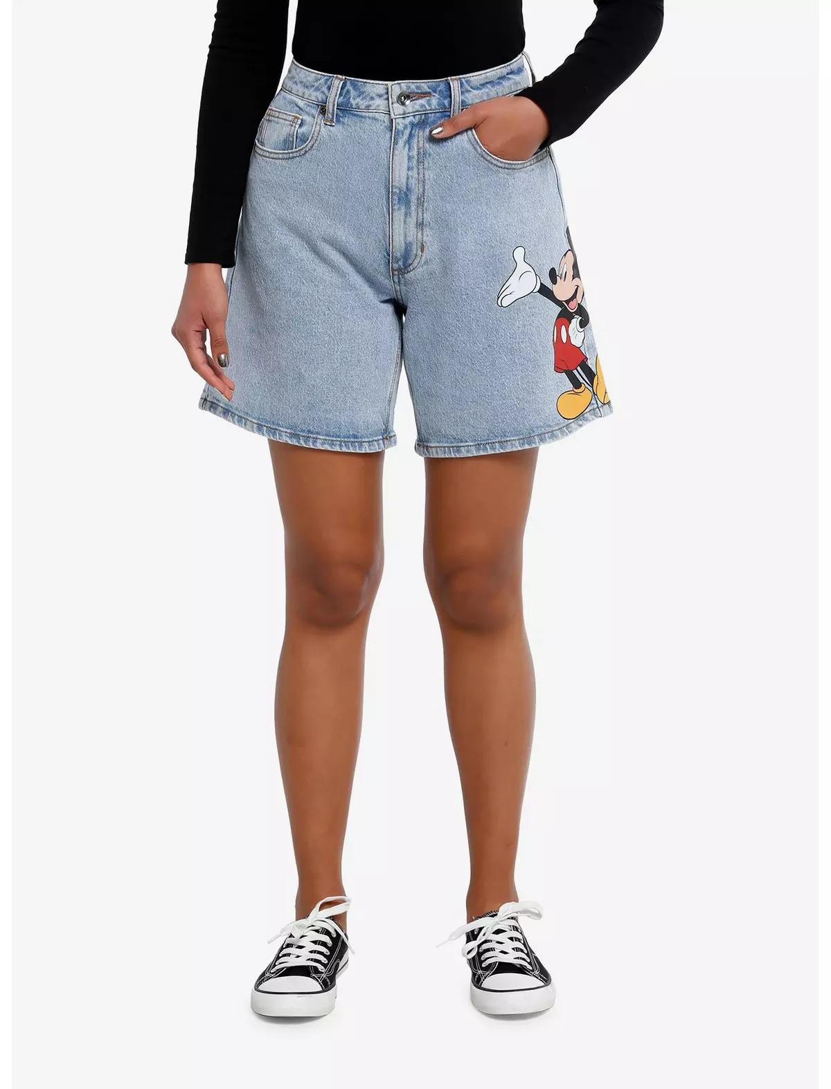 Disney Mickey Mouse Bermuda Jean Shorts | Hot Topic