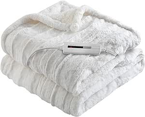 COOMISS Heated Blanket Electric Throw Luxury Faux Fur Fast Heating Sherpa Blanket ETL Certificati... | Amazon (US)