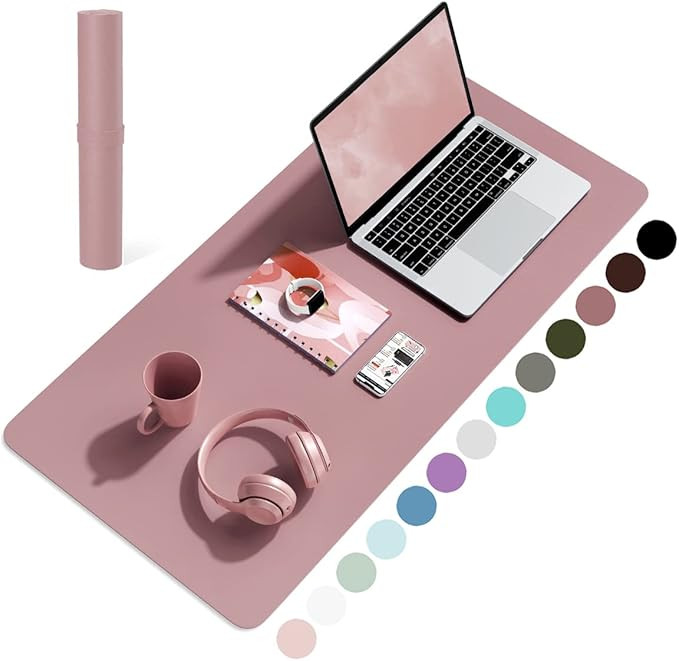 YSAGi Non-Slip Desk Pad, Waterproof PVC Leather Desk Table Protector, Ultra Thin Large Mouse Pad,... | Amazon (UK)