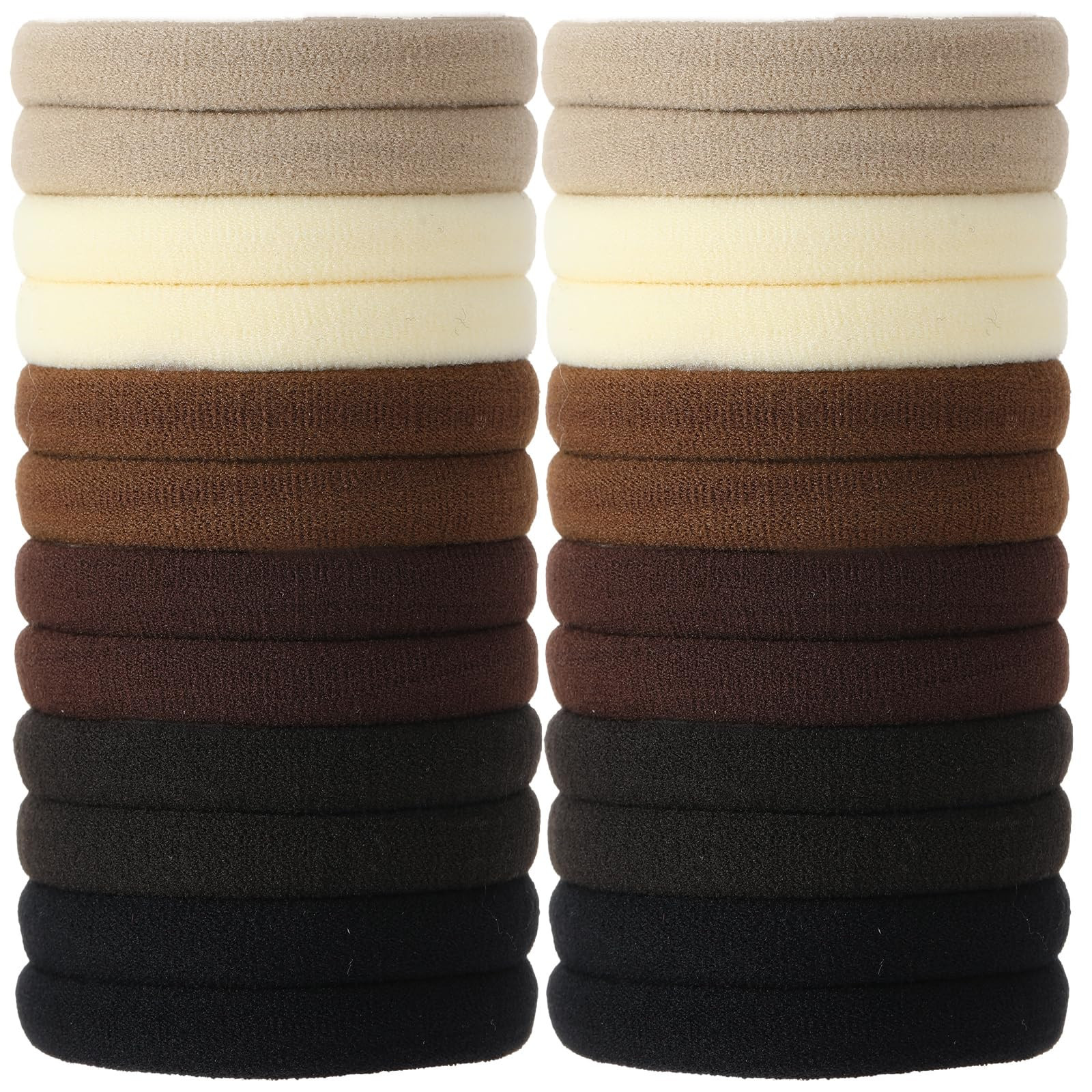 Large Brown Hair Ties for Thick Curly Hair Elastic Band Ponytail Holder - 120 Bulk for Women, Gir... | Amazon (US)