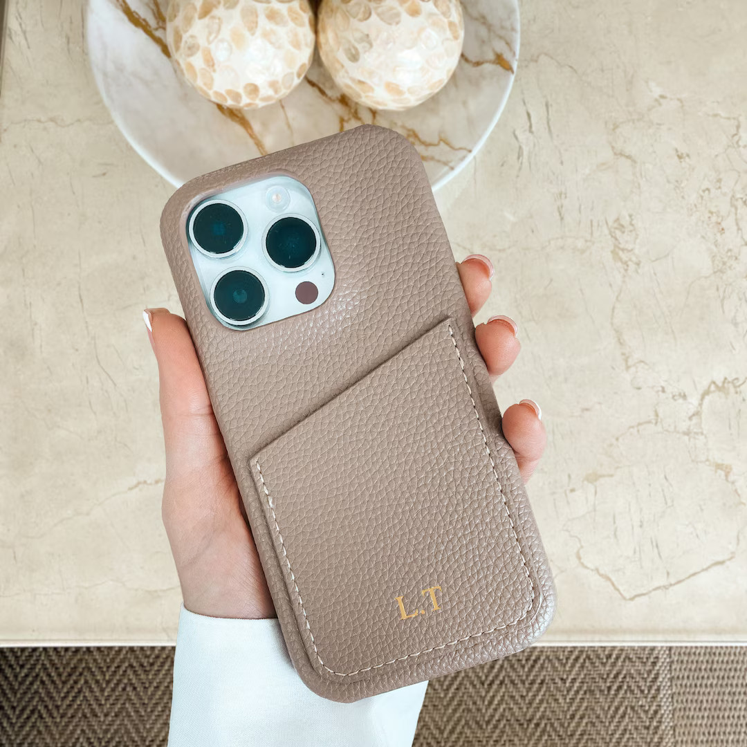 Personalised Vegan Leather iPhone Case/ Initial Phone Case for iPhone 15 Pro Max iPhone 14 13 12 ... | Etsy (US)