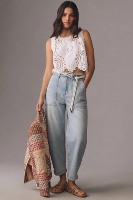 Pistola Turner Super High-Rise Barrel Jeans | Anthropologie (US)