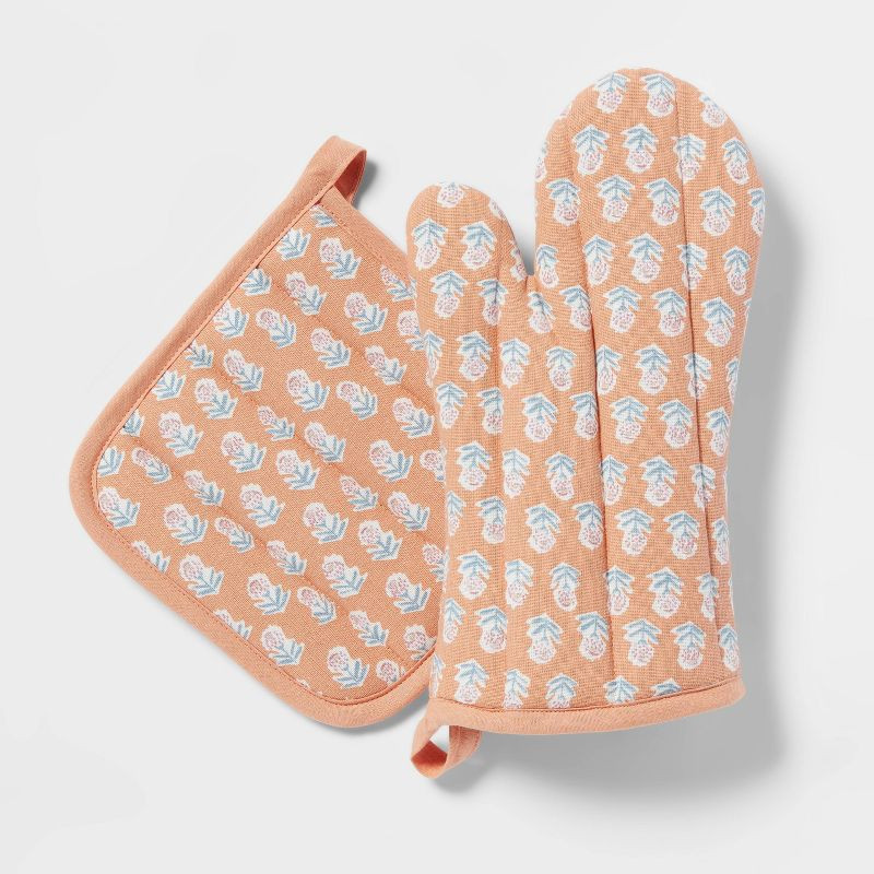 2pc Cotton Oven Mitt and Pot Holder Set - Threshold™ | Target