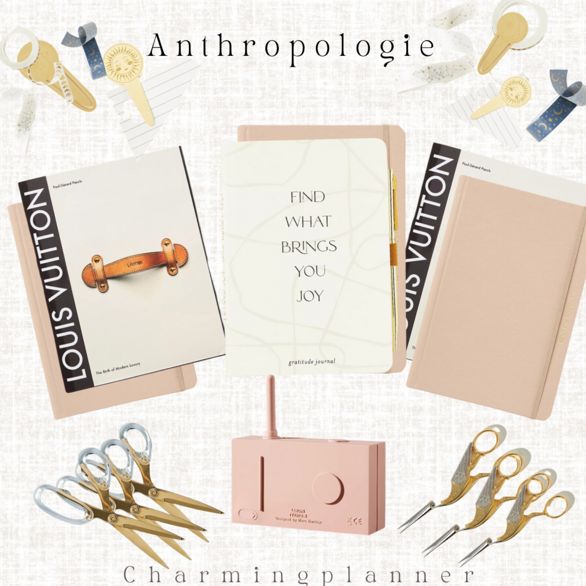 Anthropologie Finds 
Planners
Scissors
Speaker
Pink
Paper Clips
Journals
Louis Vuitton 
Books

#LTKunder50 #LTKFind #LTKGiftGuide
