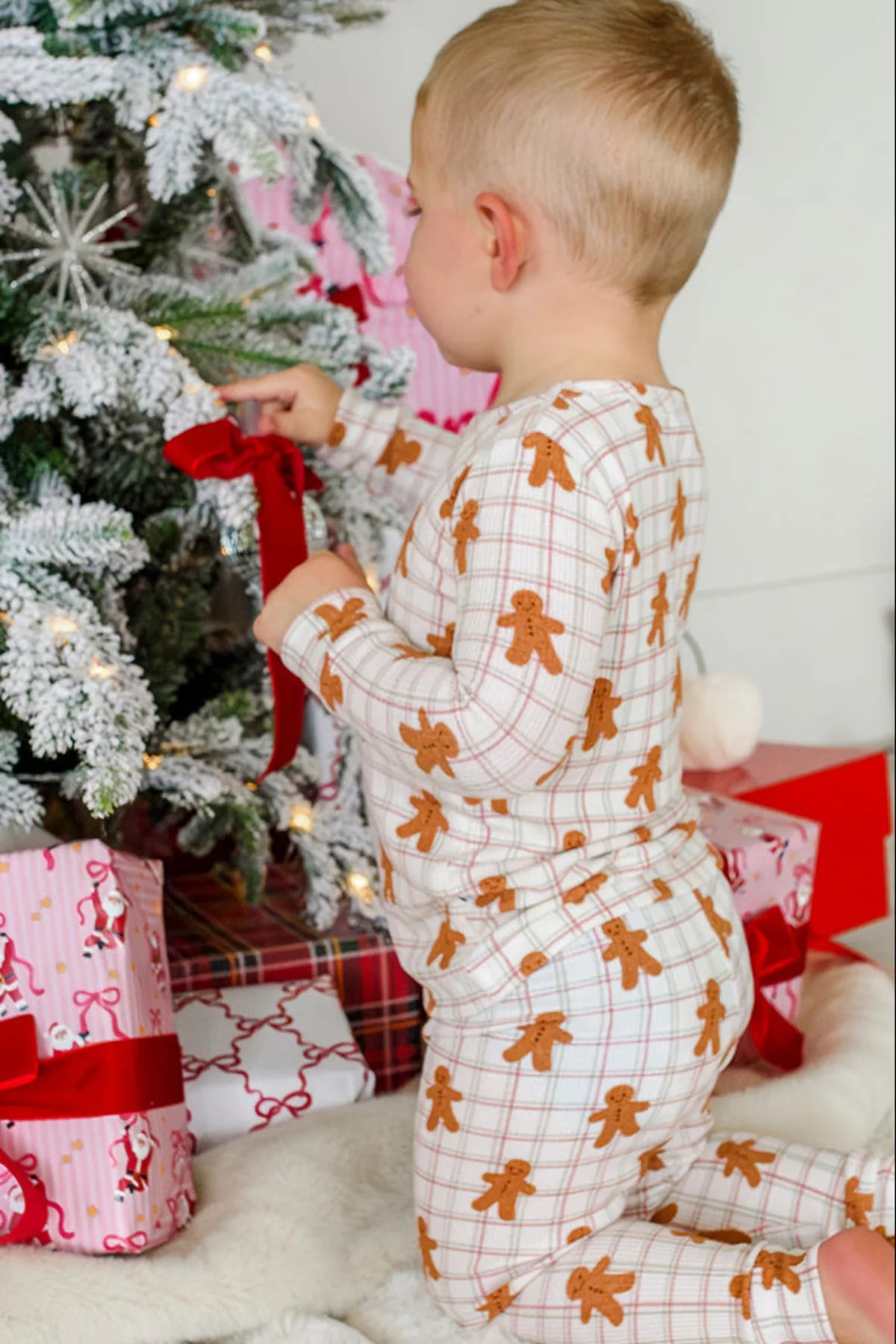 Christmas Bamboo Waffle Two-Piece Pajama Set | Gingersnap | Caden Lane
