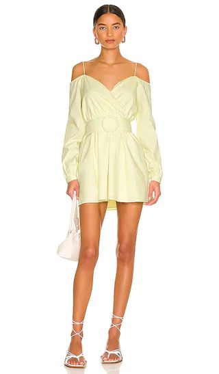 Leia Off Shoulder Dress in Pastel Yellow | Revolve Clothing (Global)