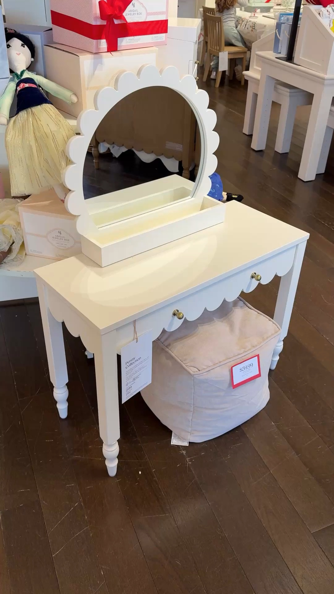 Honestly can’t get over this one! 😍🤍 The Penny Toddler Play Vanity from Pottery Barn Kids is the cutest addition to a little girl’s room or play space. 🎀 The scalloped trim, dainty gold knobs, and sweet daisy-shaped mirror are full of darling details that make it feel so special. 💓 It’s one of those pieces that instantly sparks imagination and makes everyday play feel a little more magical! ✨ I linked more from the Penny collection, plus a few more affordable toddler vanity options for a similar look! 🌼 #littlegirlsroom #toddlertoy #potterybarnkids 

#LTKBaby #LTKHome #LTKKids