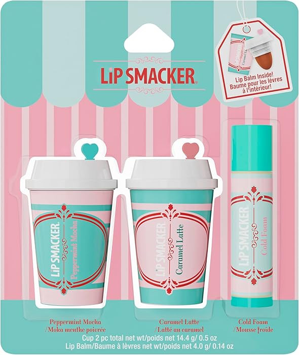 Lip Smacker Holiday Café Balm Trio, Moisturizing Lip Balm Set with Festive Flavors, Collectible ... | Amazon (US)