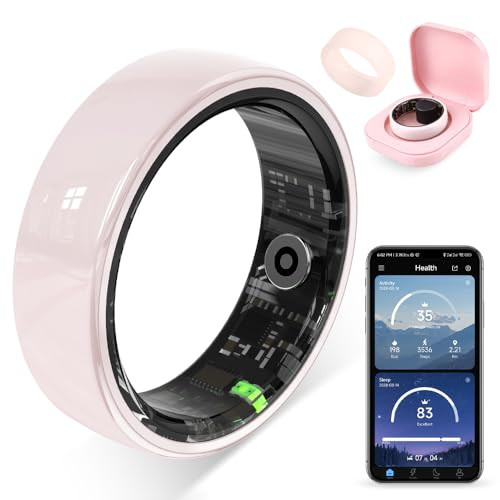 COLMI R02 Smart Ring, Smart Ring for Women and Men, No Subscription Fee, with a Charging Case, Supports Heart Rate, Blood Oxygen, Sleep Health Monitoring, and Sports Tracking Ring. (Pink Ceramic, 9#) | Amazon (US)