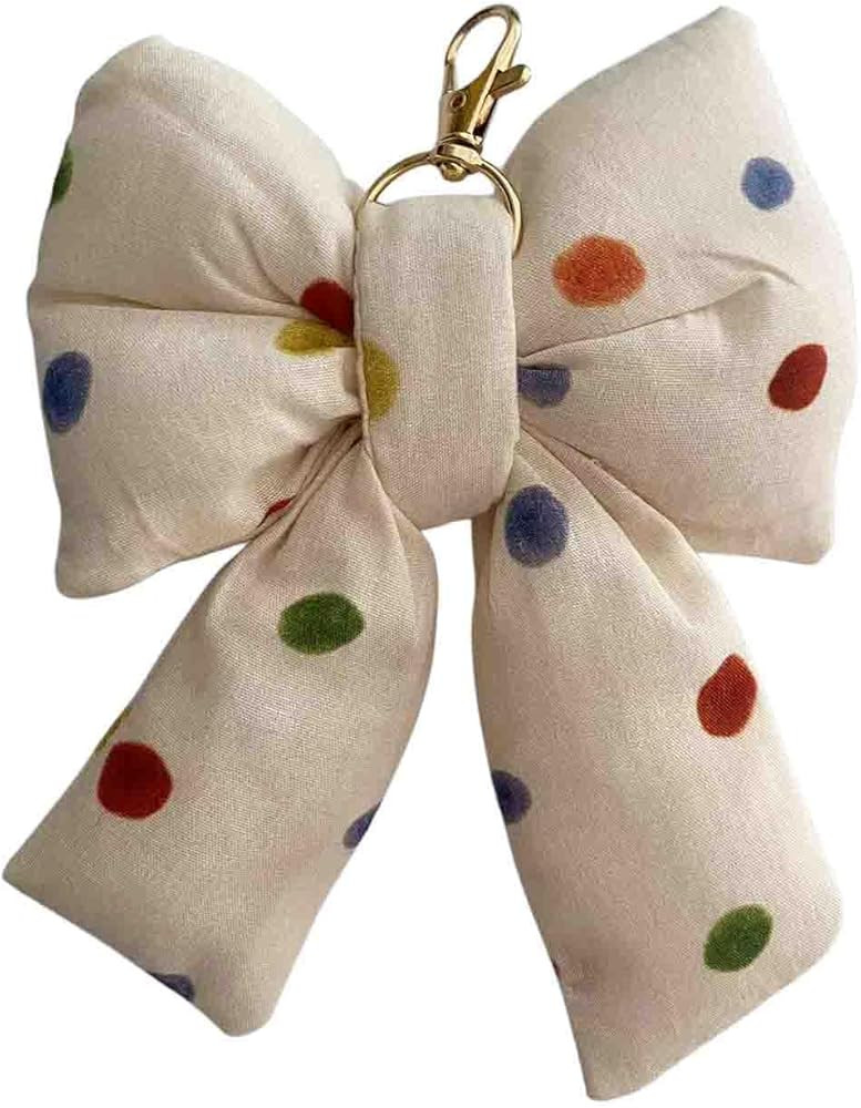 BattleTim Puffy Bow Keychain Bag Charm Cute Keyring Key Ring Handmade Bag Accessory for Women Gir... | Amazon (US)