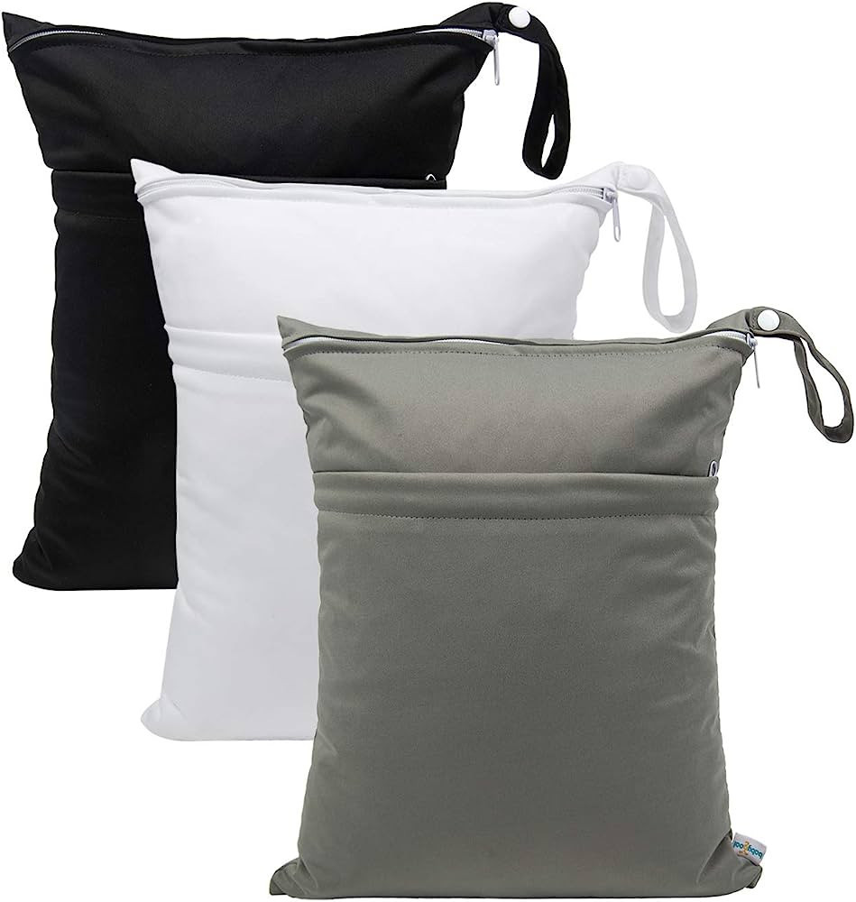 babygoal Wet Dry Bags for Baby Cloth Diapers, Washable Travel Bags, Beach, Pool, Gym Bag for Swim... | Amazon (US)