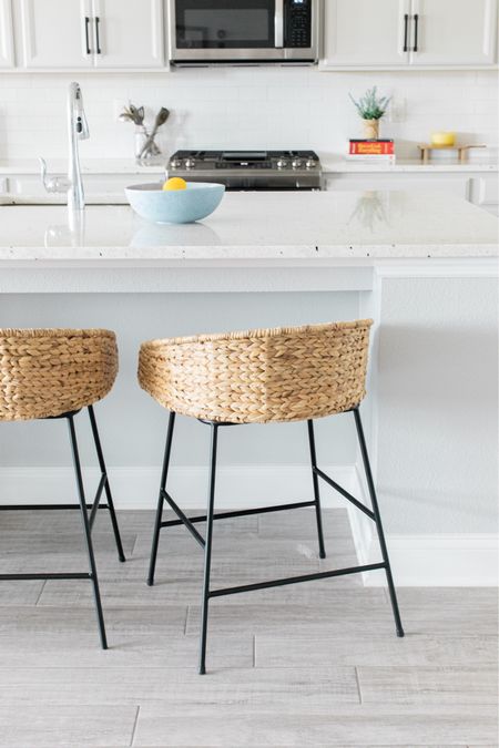Looking for some rattan wicker vibes for your kitchen barstools? I love these I used in a clients home makeover! 

#LTKhome #LTKsalealert #LTKfindsunder100