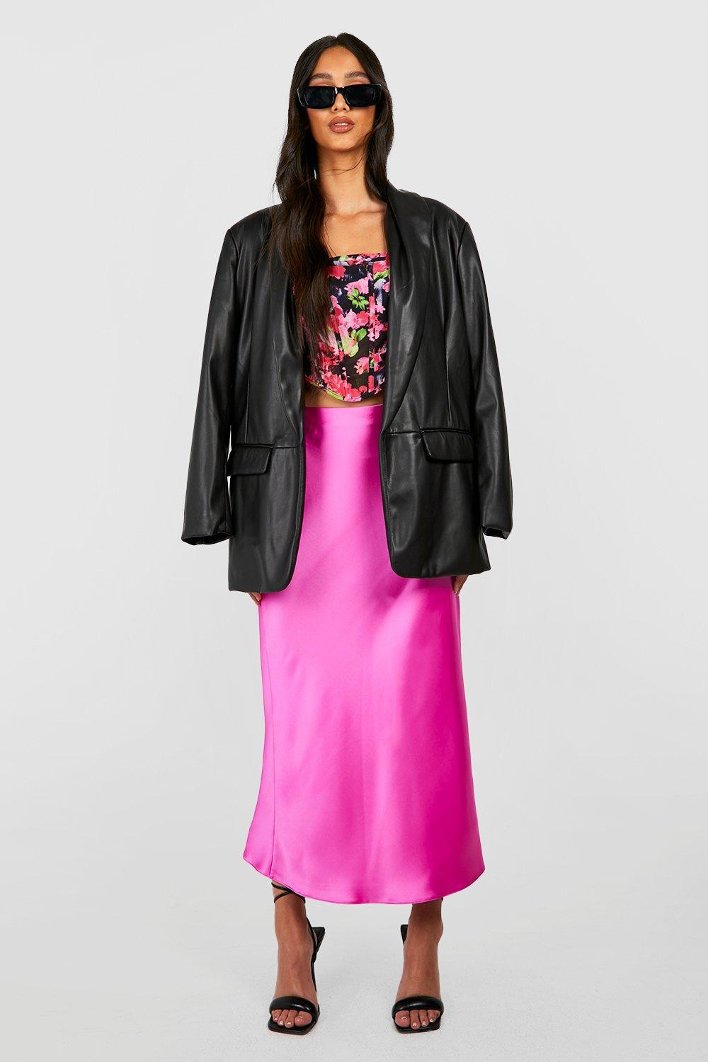 Satin Bias Midi Slip Skirt | boohoo (US & Canada)