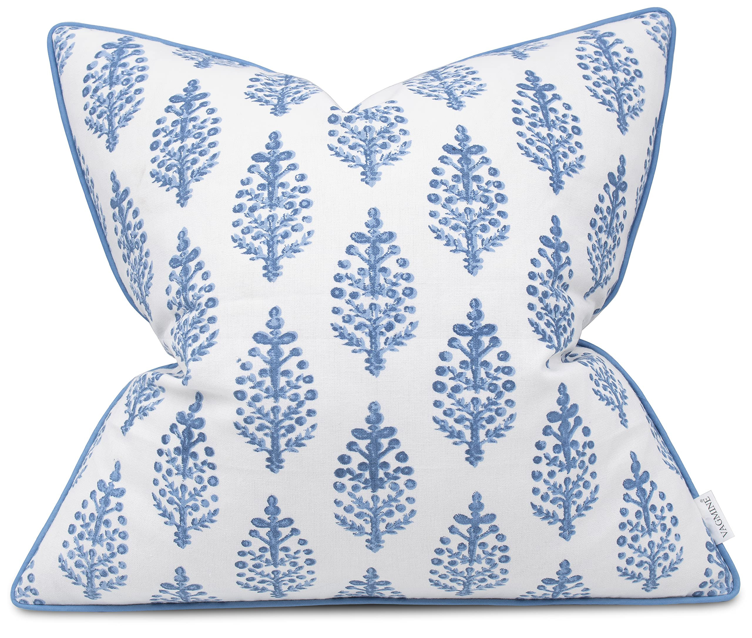 VAGMINE Block Printed Decorative Square Accent Throw Pillow Cover - Sofa, Chair, Couch, Living Ro... | Amazon (US)