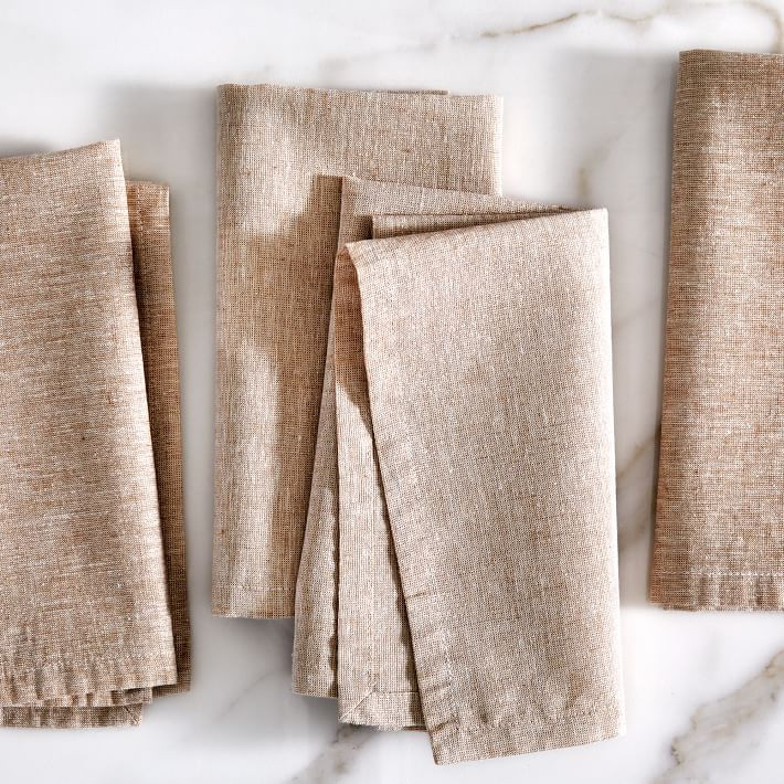 Metallic Belgian Linen Napkins (Set of 4) | West Elm (US)