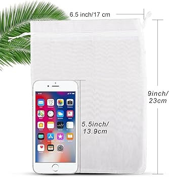 ANZNKU 50 Pack White Organza Bags 6x9 inch(17x23cm), Organza Gift Bags Mesh Drawstring Bag, Premi... | Amazon (US)
