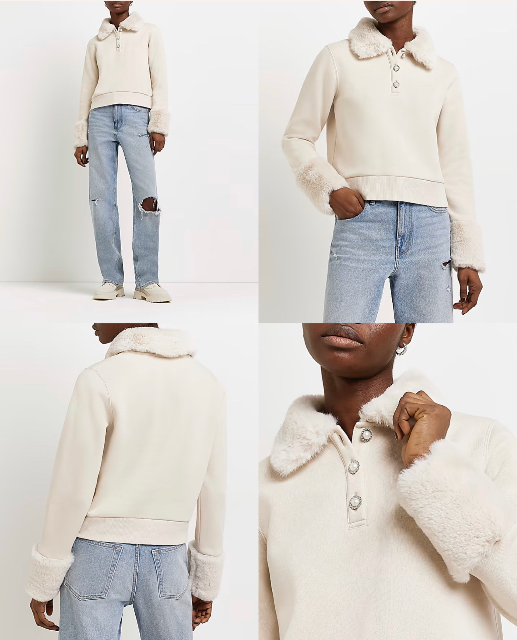 Fur trimmed collared sweatshirt 
#springfashion

#LTKFind #LTKsalealert #LTKSeasonal