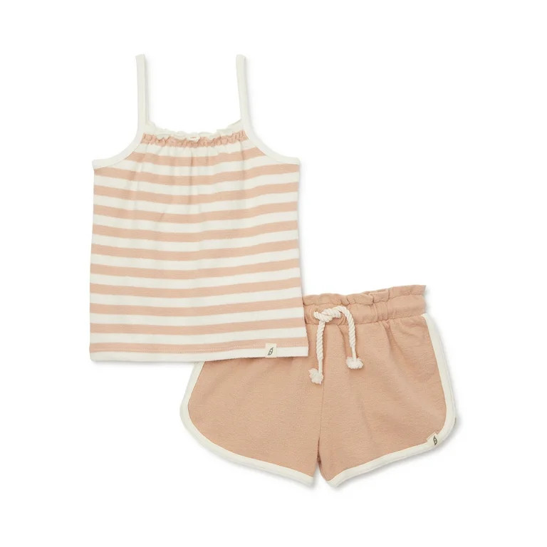 easy-peasy Baby and Toddler Girl Strappy Tank Top and Shorts Set, 2-Piece, Sizes 12M-5T | Walmart (US)