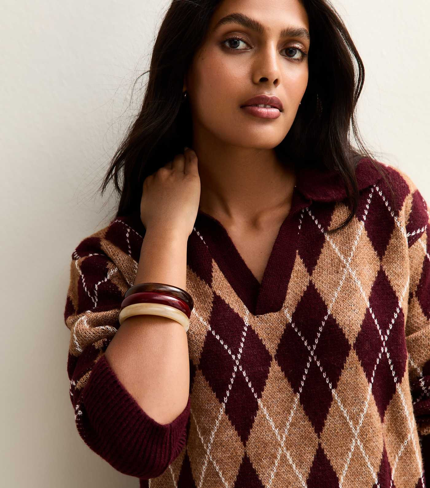 Pack Of 3 Brown Resin Bangles | New Look | New Look (UK)