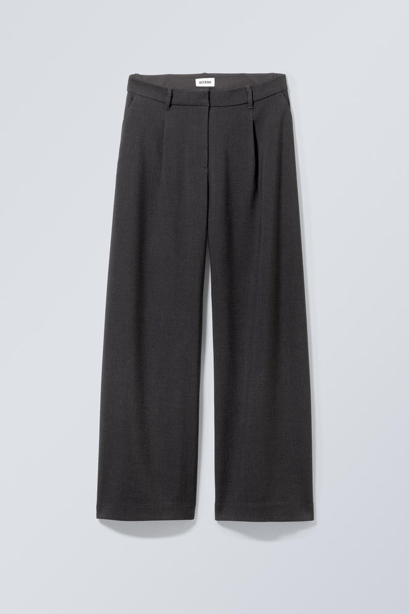 Low Rise Loose Pleated Suiting Trousers | Weekday