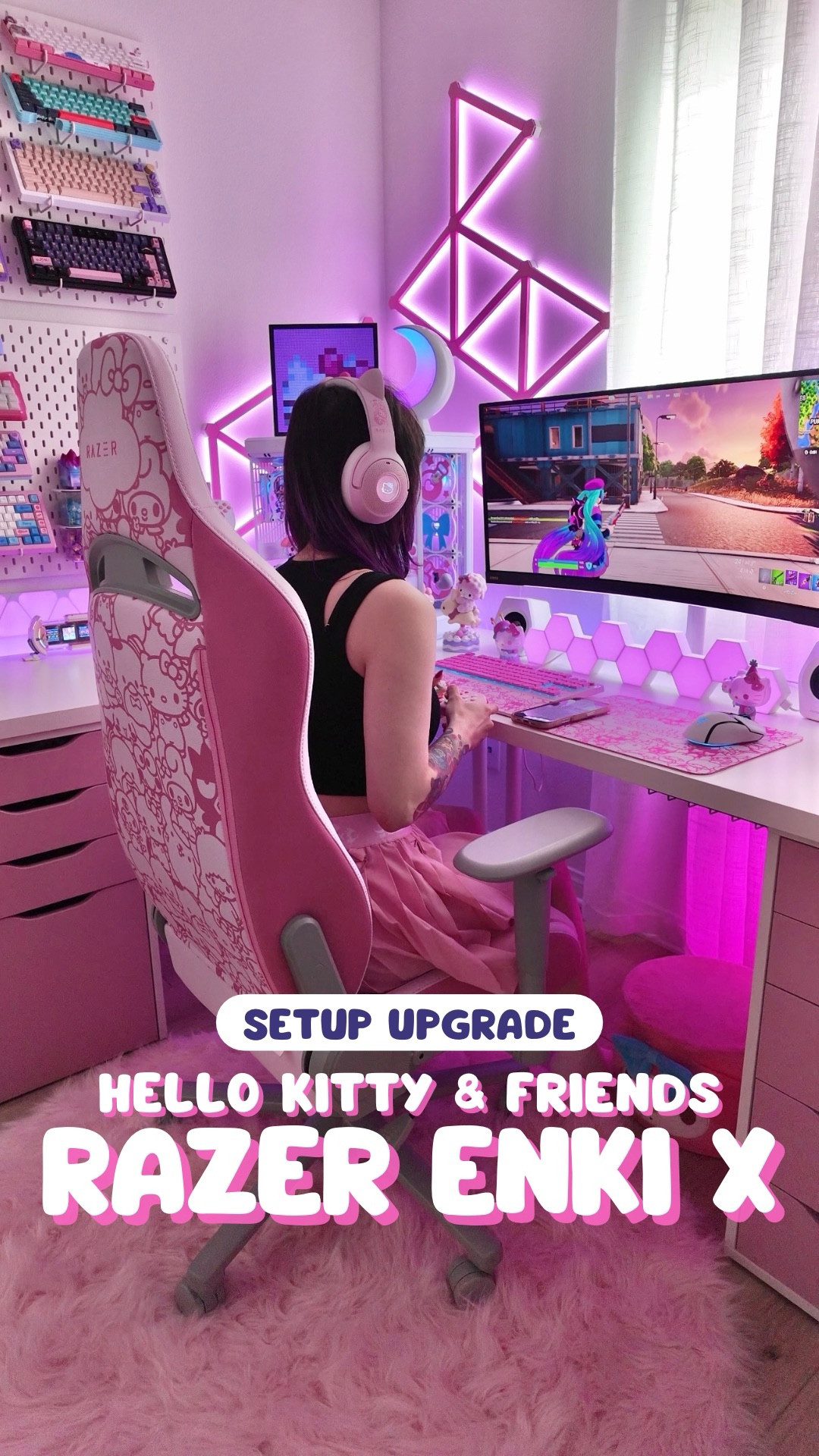 The Hello Kitty & Friends GAMING CHAIR! 💕🎀 Are you adding this to your gaming setup next? 👀 Thank you again to Razer for sending me the Razer Enki X to upgrade my space! 🥹✨ This was definitely the easiest gaming chair I’ve ever assembled, and all the parts were so nicely organized in the package too~ 🤩 I love how well it matches the rest of my setup and my new fluffy rug! 🩷 Do you like the Sanrio-themed design on this chair? Doesn’t it just look so inviting to sit in? 😍

I linked the chair below, along with some of Razer’s other gaming chairs! I also added matching items from the Razer Hello Kitty & Friends collection + more items from my gaming room~ ✨

💗🌸💗🌸💗🌸💗

Razer gaming chair, Hello Kitty and Friends, Sanrio, gaming room, gaming chair, pink gaming chair, gaming room ideas, pink gaming setup, kawaii gaming setup, pink faux fur rug, gaming chair review, Hello Kitty gaming chair, pc gaming setup, how to assemble a gaming chair, Razer review

#LTKStyleTip #LTKHome #LTKSaleAlert