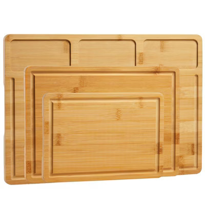 Bamboo Cutting Board Set with Prep Slots, 3 Sizes Cutting Boards for Kitchen with Juice Groove | Target
