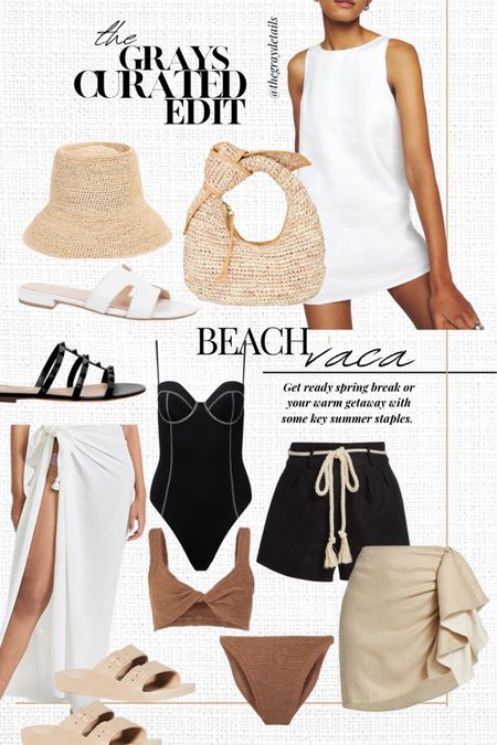 Beach vacation looks, swimsuit, white dress, sandals, resort wear

#LTKFind #LTKtravel #LTKswim