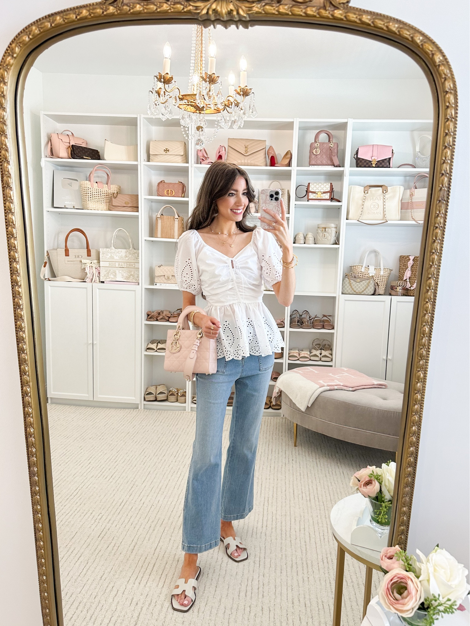 Walmart spring outfit 🤍 white eyelet top and jeans that remind me of mother denim!!

#LTKfindsunder50 #LTKsalealert #LTKSeasonal
