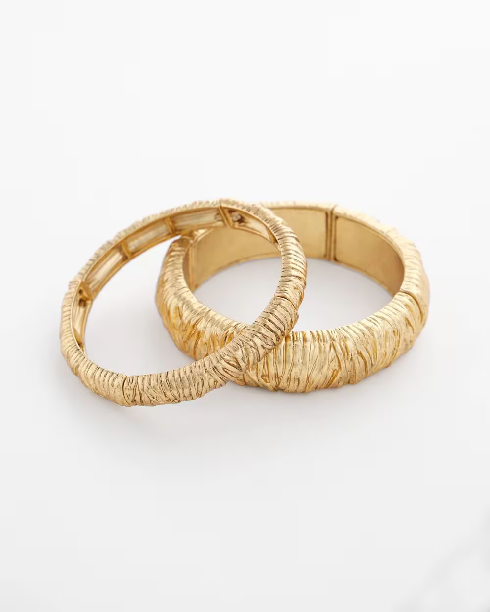 Crinkle Gold-Tone Stretch Bangle Set | Chico's