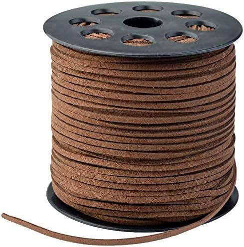 3mm x100 Yards Coffee Suede Cord Suede Lace Faux Leather Cord with Roll Spool for Bracelet Neckla... | Amazon (US)